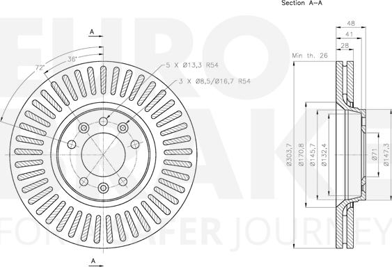 Eurobrake 5815313734 - Brake Disc autospares.lv