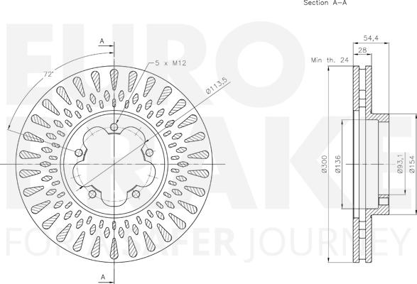 Eurobrake 5815312587 - Brake Disc autospares.lv