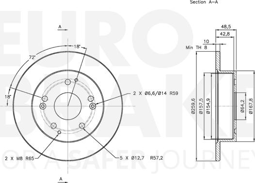 Eurobrake 5815312634 - Brake Disc autospares.lv