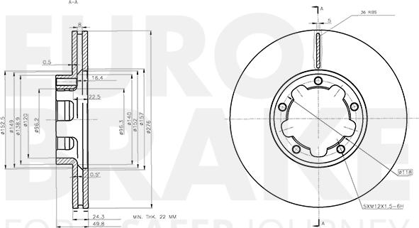 Eurobrake 5815312299 - Brake Disc autospares.lv