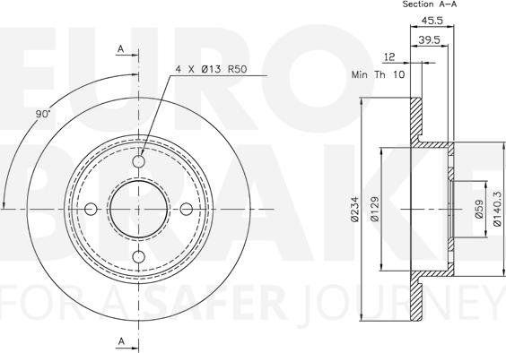 Eurobrake 5815312237 - Brake Disc autospares.lv