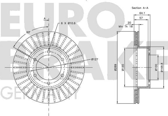 Eurobrake 5815209948 - Brake Disc autospares.lv