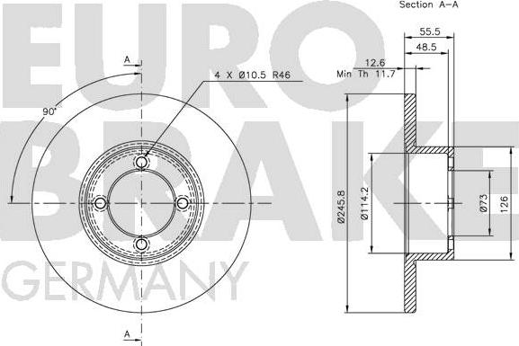 Eurobrake 5815209903 - Brake Disc autospares.lv