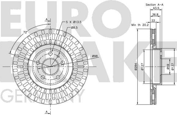 Eurobrake 5815209925 - Brake Disc autospares.lv