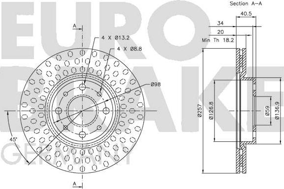 Eurobrake 5815209921 - Brake Disc autospares.lv