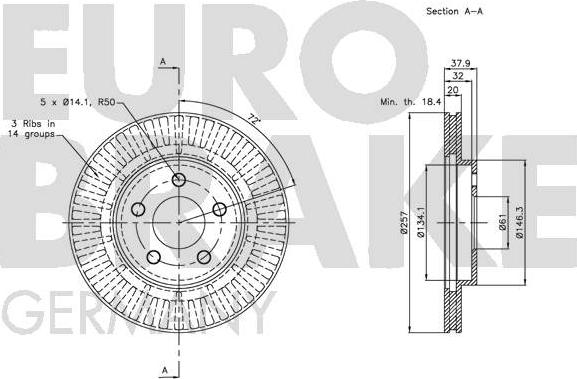 Eurobrake 5815209309 - Brake Disc autospares.lv