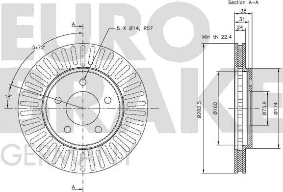 Eurobrake 5815209301 - Brake Disc autospares.lv