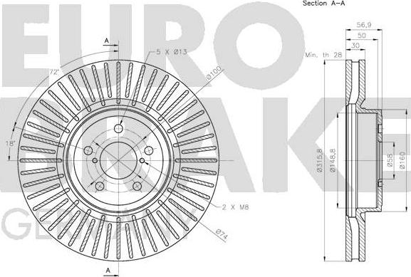 Eurobrake 5815204419 - Brake Disc autospares.lv