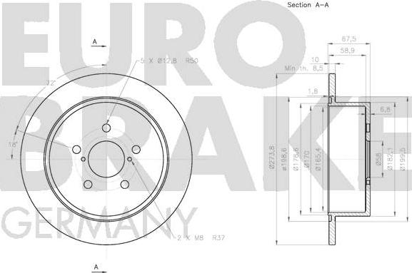 Eurobrake 5815204416 - Brake Disc autospares.lv