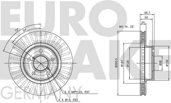 Eurobrake 5815204412 - Brake Disc autospares.lv