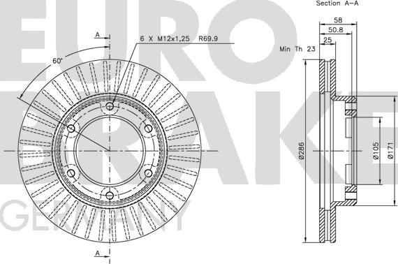 Eurobrake 5815204541 - Brake Disc autospares.lv