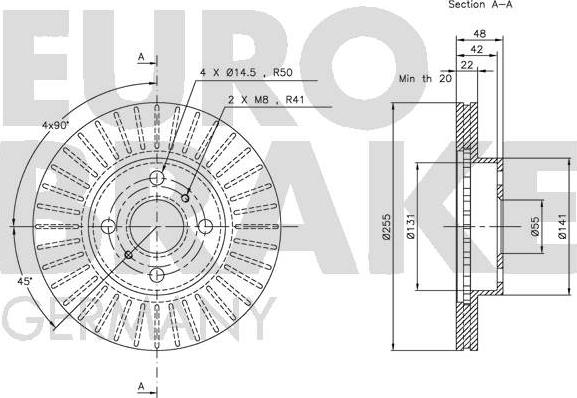 Eurobrake 5815204543 - Brake Disc autospares.lv