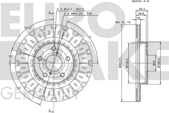 Eurobrake 5815204562 - Brake Disc autospares.lv