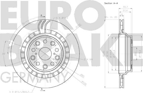 Eurobrake 58152045149 - Brake Disc autospares.lv