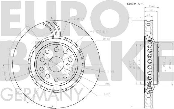 Eurobrake 58152045146 - Brake Disc autospares.lv