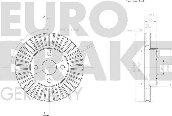 Eurobrake 58152045163 - Brake Disc autospares.lv