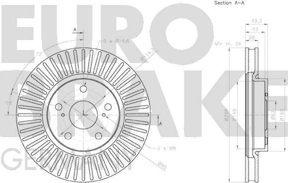 Eurobrake 58152045167 - Brake Disc autospares.lv