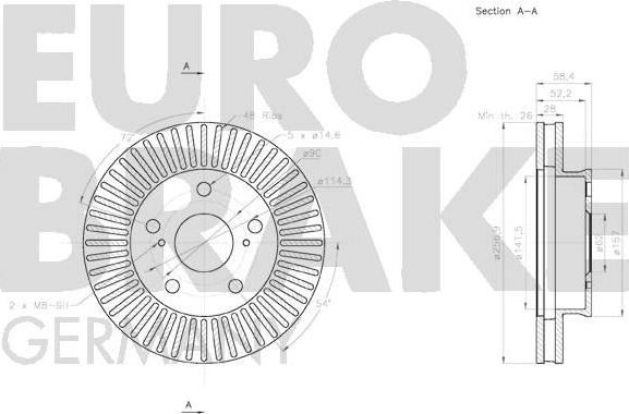 Eurobrake 58152045138 - Brake Disc autospares.lv