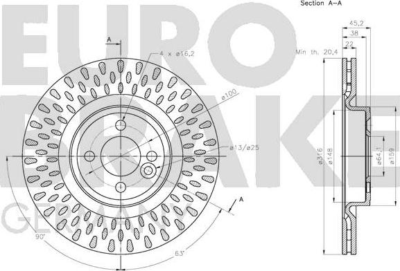 Eurobrake 5815204046 - Brake Disc autospares.lv