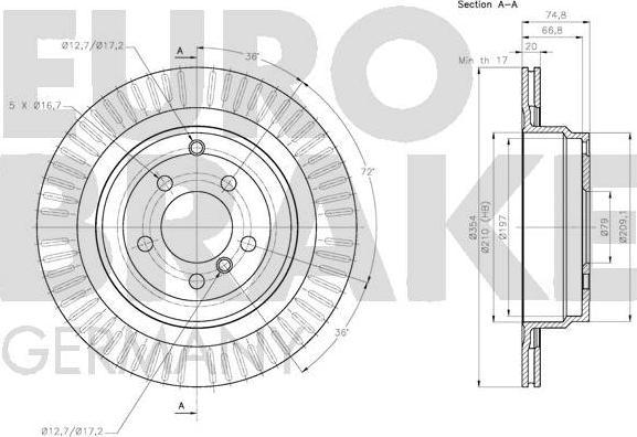 Eurobrake 5815204043 - Brake Disc autospares.lv