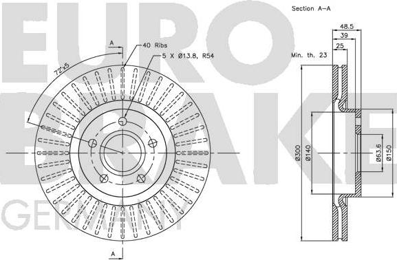 Eurobrake 5815204849 - Brake Disc autospares.lv