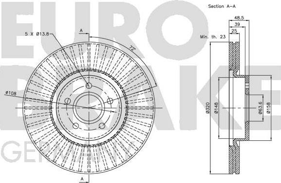 Eurobrake 5815204850 - Brake Disc autospares.lv