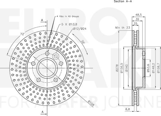 Eurobrake 5815314863 - Brake Disc autospares.lv