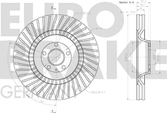 Eurobrake 58152047159 - Brake Disc autospares.lv