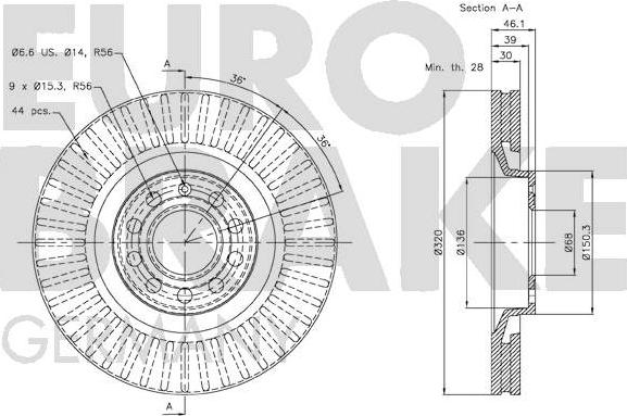 Eurobrake 58152047107 - Brake Disc autospares.lv