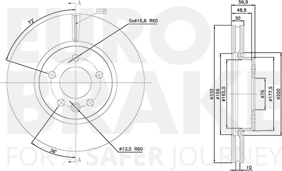 Eurobrake 58153147116 - Brake Disc autospares.lv