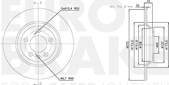 Eurobrake 58152047117 - Brake Disc autospares.lv