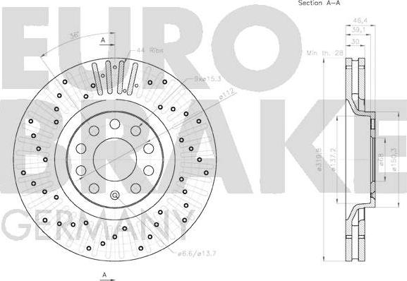 Eurobrake 58152047135 - Brake Disc autospares.lv