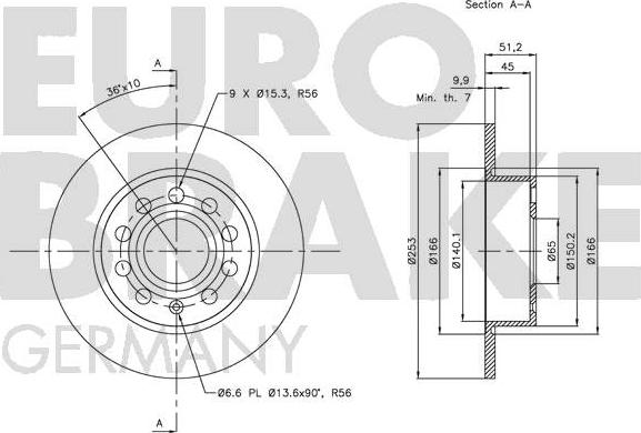 Eurobrake 5815204789 - Brake Disc autospares.lv