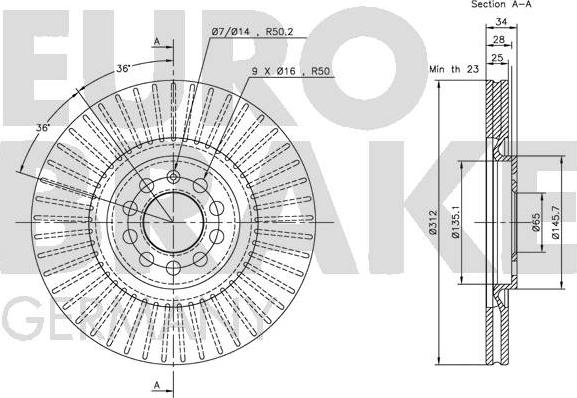 Eurobrake 5815204774 - Brake Disc autospares.lv