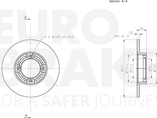 Eurobrake 5815205113 - Brake Disc autospares.lv