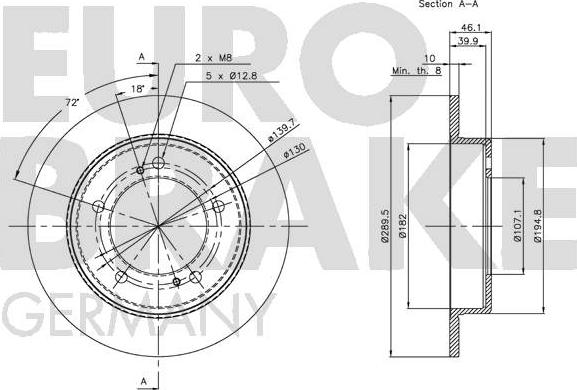 Eurobrake 5815205203 - Brake Disc autospares.lv