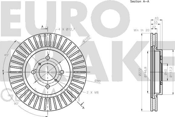 Eurobrake 5815205228 - Brake Disc autospares.lv