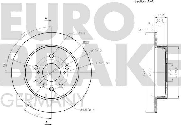 Eurobrake 5815205223 - Brake Disc autospares.lv