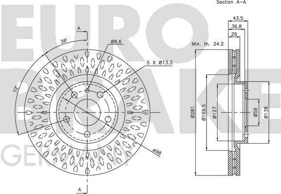 Eurobrake 5815201014 - Brake Disc autospares.lv