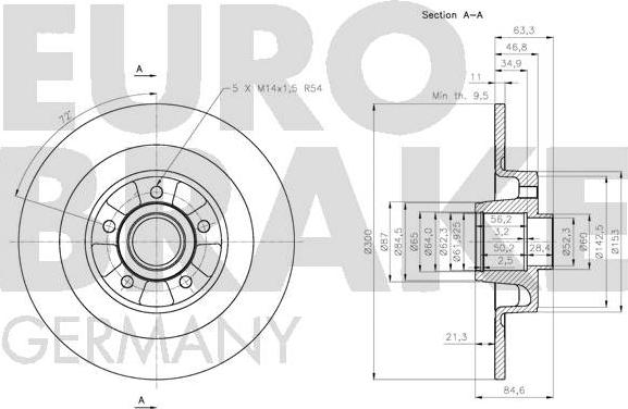 Eurobrake 5815203943 - Brake Disc autospares.lv