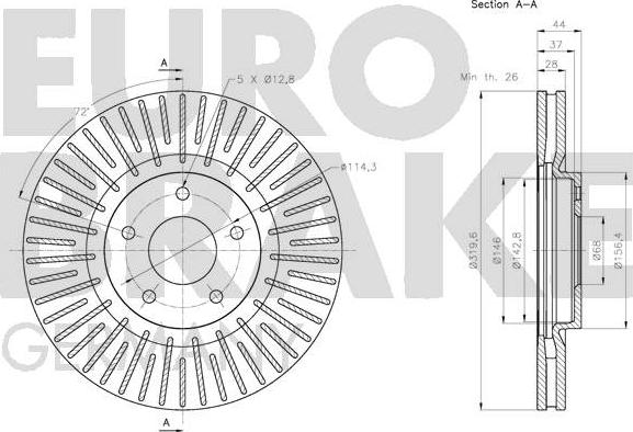 Eurobrake 5815203968 - Brake Disc autospares.lv