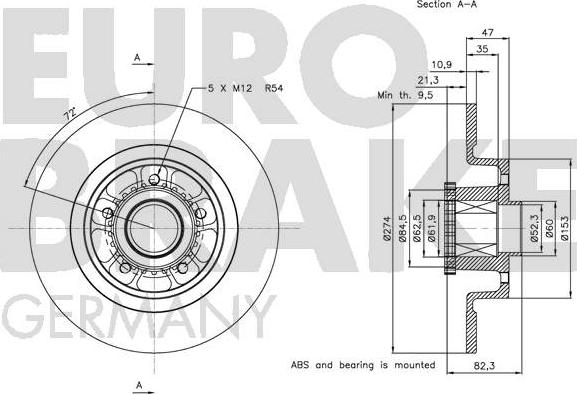 Eurobrake 5815203963 - Brake Disc autospares.lv