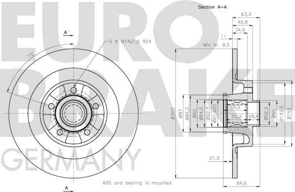 Eurobrake 5815203962 - Brake Disc autospares.lv