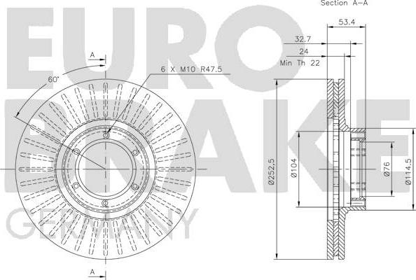 Eurobrake 5815203905 - Brake Disc autospares.lv