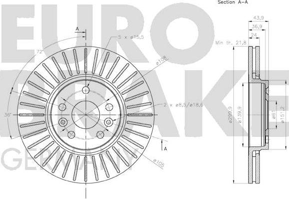 Eurobrake 58152039101 - Brake Disc autospares.lv