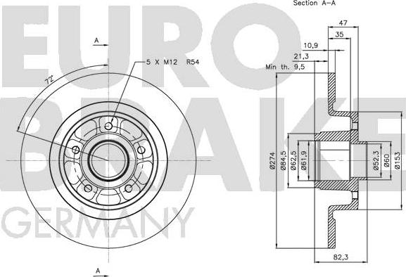 Eurobrake 5815203931 - Brake Disc autospares.lv