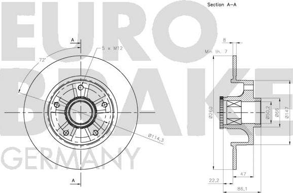 Eurobrake 5815203973 - Brake Disc autospares.lv