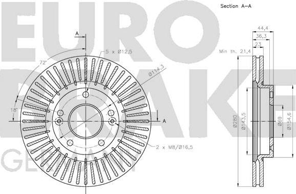 Eurobrake 5815203445 - Brake Disc autospares.lv