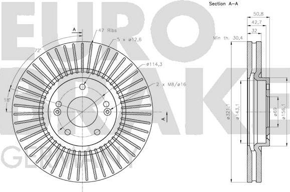 Eurobrake 5815203440 - Brake Disc autospares.lv