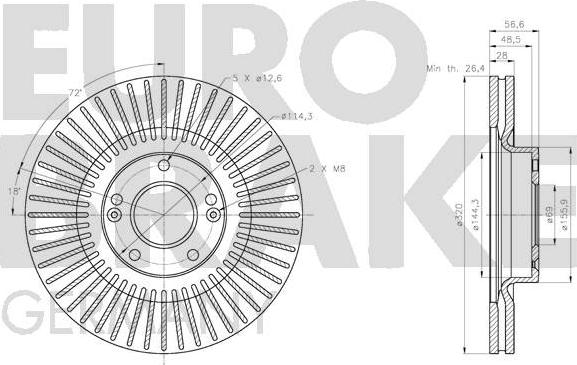 Eurobrake 5815203451 - Brake Disc autospares.lv